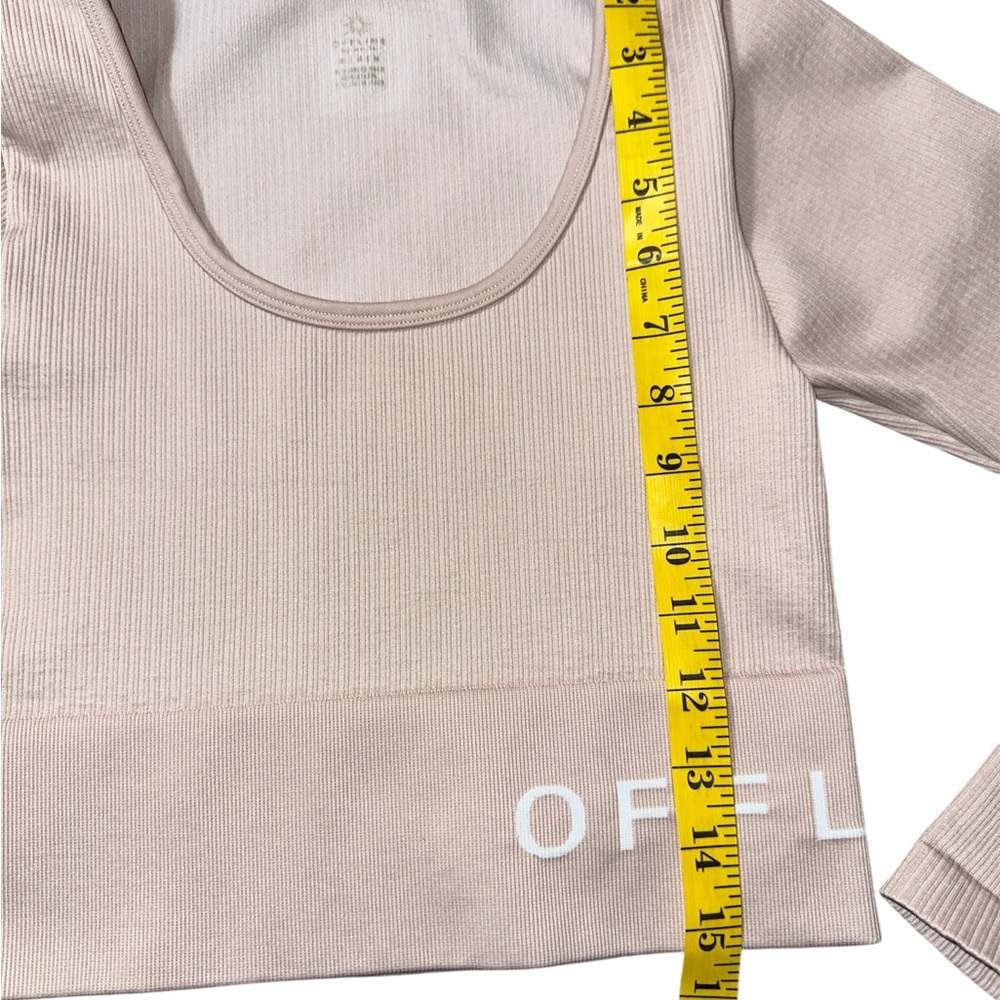 Offline sidewalk seamless ribbed Women's Pink  Long Sleeve crop Top small - Picture 3 of 5